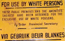 cartel del apartheid: sólo para blancos